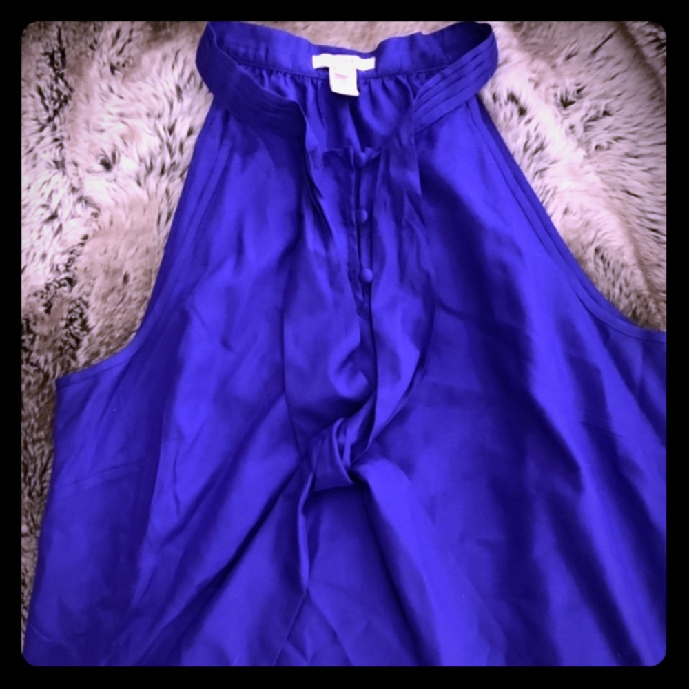 J Crew Royal Blue Silk Blouse